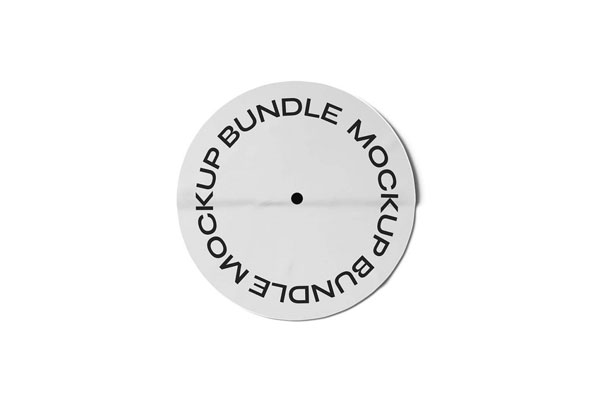 Top View of Round Paper Label Mockup