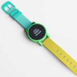 Top View of Round Smartwatch Mockup