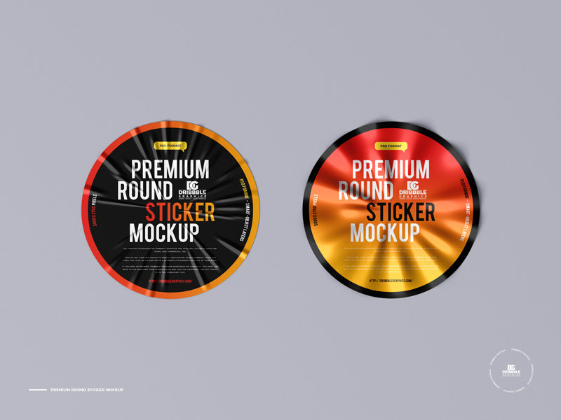 Top View of Round Sticker Mockup