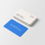 Top View of Rounded Corner Business Card Mockup