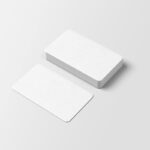 Top View of Rounded Corner Business Card Mockup