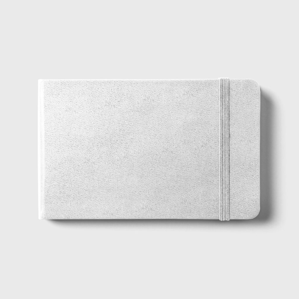 Top View of Rubber Band Notebook Mockup