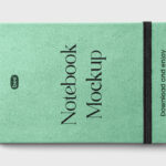 Top View of Rubber Band Notebook Mockup
