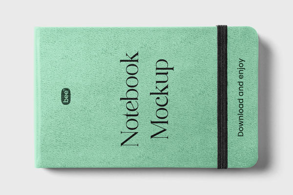 Top View of Rubber Band Notebook Mockup