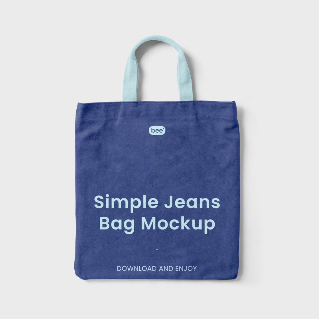 Top View of Simple Jeans Bag Mockup