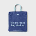 Top View of Simple Jeans Bag Mockup