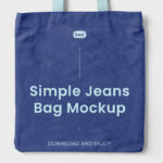 Top View of Simple Jeans Bag Mockup