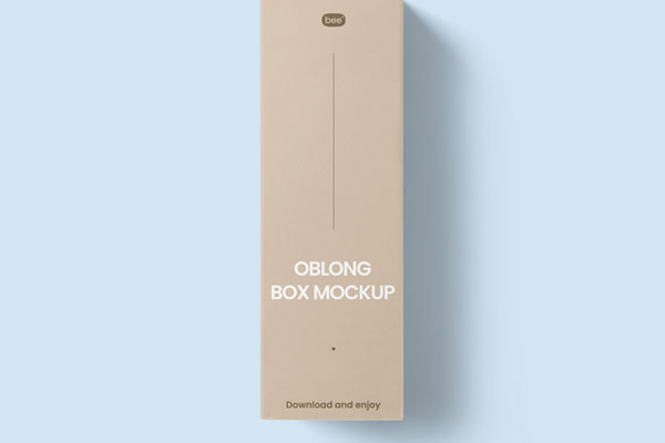 Top View of Simple Oblong Box Mockup