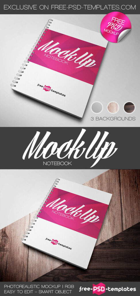 Top View of Simple Spiral Notebook Mockup