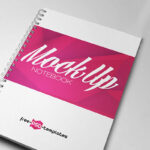 Top View of Simple Spiral Notebook Mockup