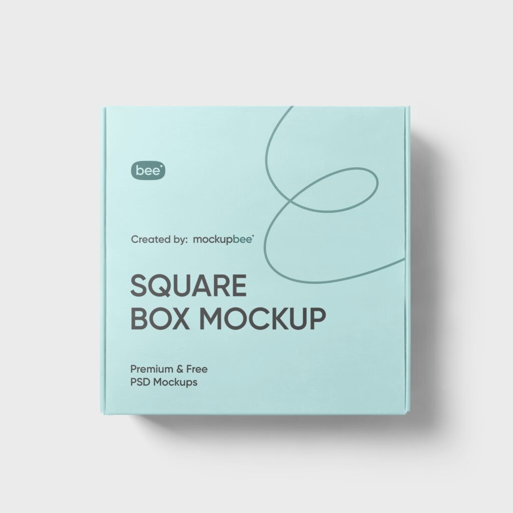 Top View of Minimal Square Box Mockup