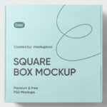 Top View of Minimal Square Box Mockup