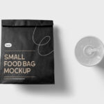 Top View of Small Paper Food Bag Mockup
