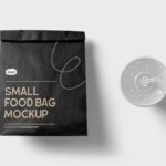 Top View of Small Paper Food Bag Mockup