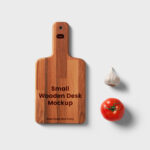 Top View of Small Wooden Board Mockup