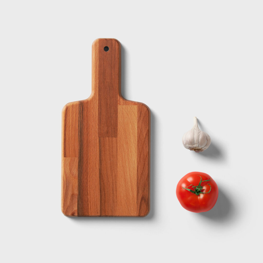 Top View of Small Wooden Board Mockup