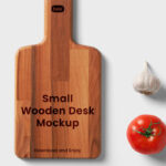 Top View of Small Wooden Board Mockup