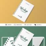 Top View of Spiral Notebook Mockup
