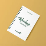 Top View of Spiral Notebook Mockup