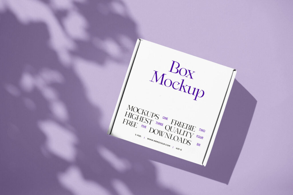 Top View of Square Box Mockup