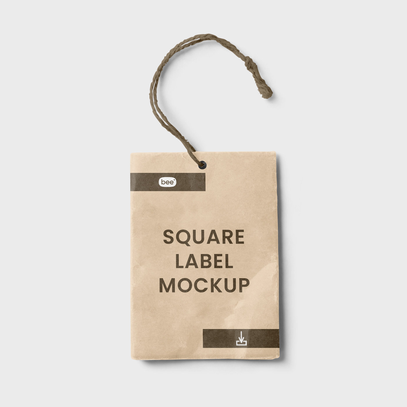 Top View of Square Creased Label Mockup FREE PSD