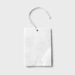 Top View of Square Creased Label Mockup