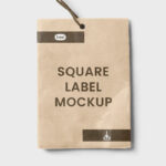 Top View of Square Creased Label Mockup