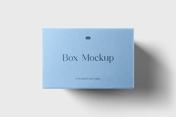 Top View of Square Eco Box Mockup with Shadow