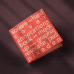Top View of Square Notes Hardcover Book Mockup