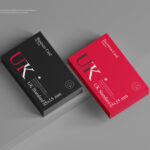 Top View of Standard Stacked Business Card Mockup