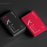 Top View of Standard Stacked Business Card Mockup