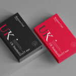 Top View of Standard Stacked Business Card Mockup