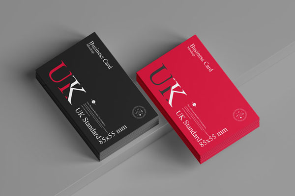 Top View of Standard Stacked Business Card Mockup