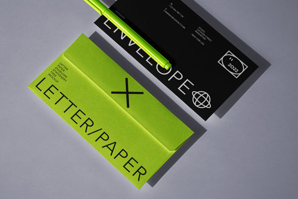 Top View of Stationery Set Featuring Letter and Envelope Mockup