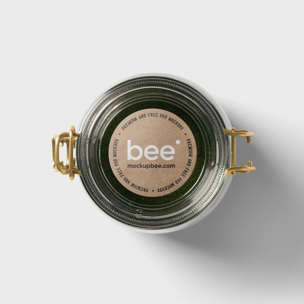 Top View of Sticker Mockup on Jar Lid