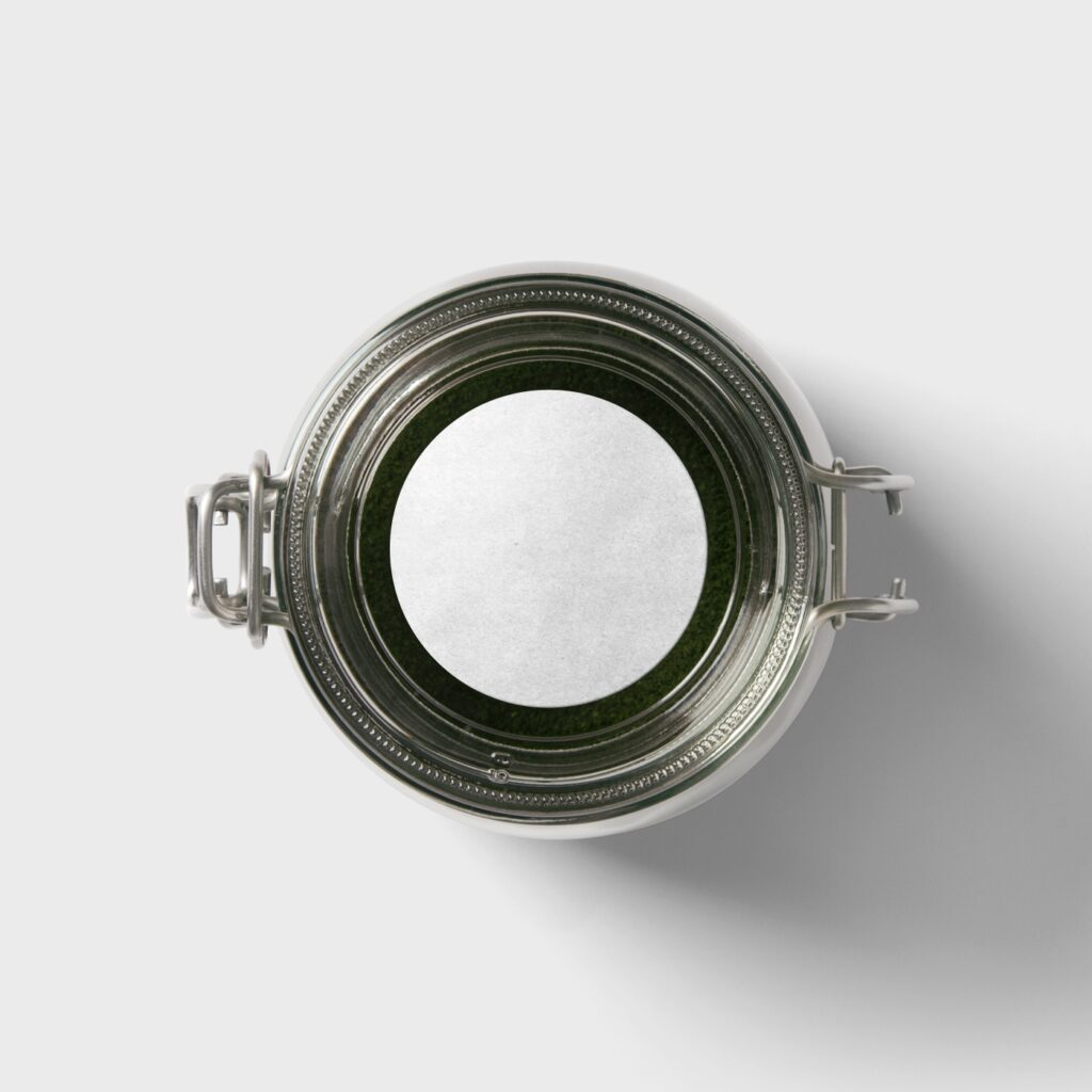 Top View of Sticker Mockup on Jar Lid