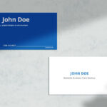 Top View of Front and Back of Business Card Mockup