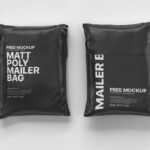 Top View of the Front and Back of a Matte Poly Mailer Bag Mockup