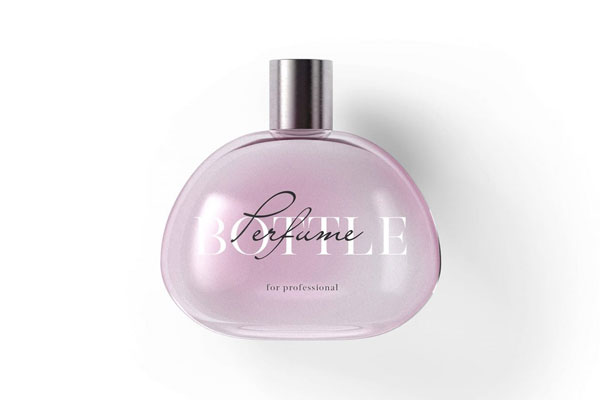 Top View of Trendy Minimal Perfume Mockup
