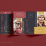 Top View of Tri-fold Brochure Mockup