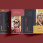 Top View of Tri-fold Brochure Mockup