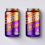 Top View of Two Beverage Tin Cans Mockup