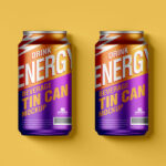 Top View of Two Beverage Tin Cans Mockup