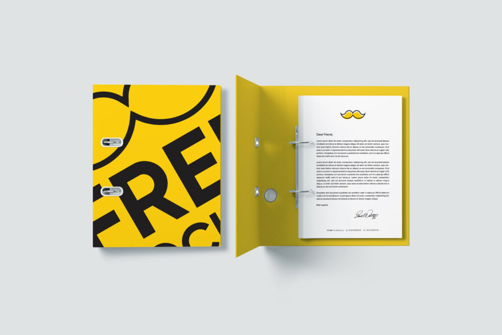 Top View of Two Blinders and a Letterhead Mockup