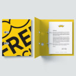 Top View of Two Blinders and a Letterhead Mockup