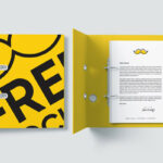 Top View of Two Blinders and a Letterhead Mockup