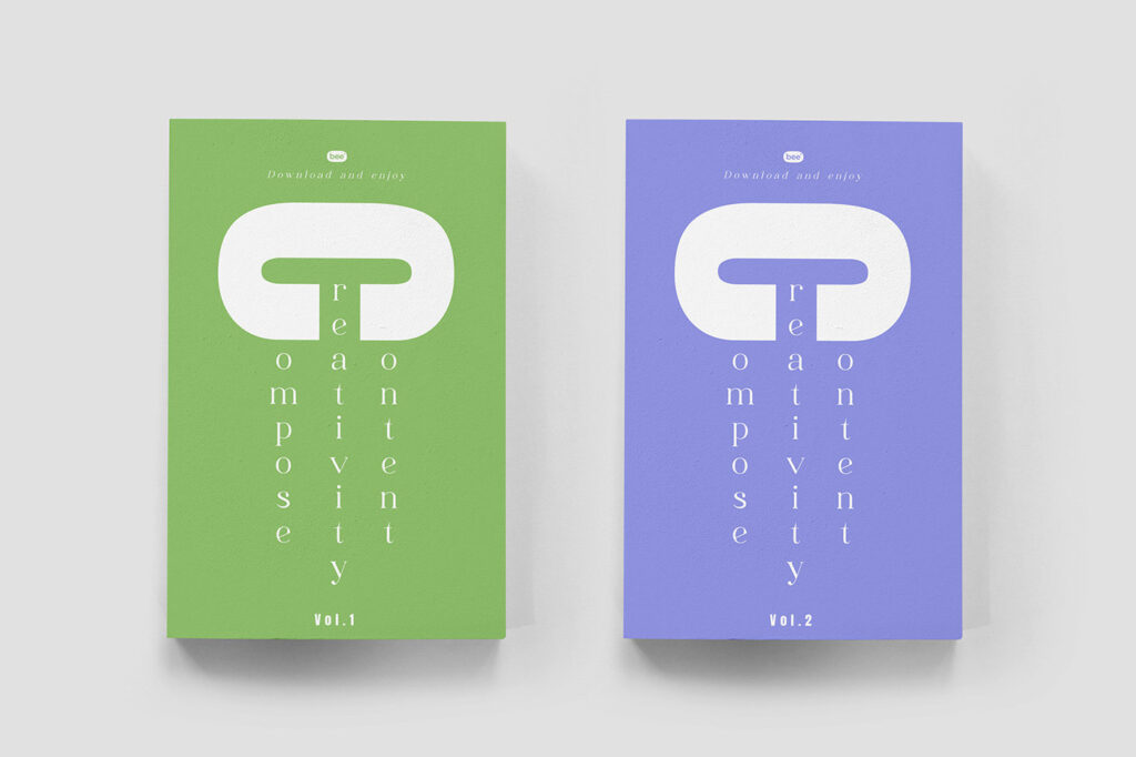 Top View of Two Book Covers Mockup