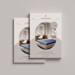 Top View of Two Classy A4 Flyers Mockup