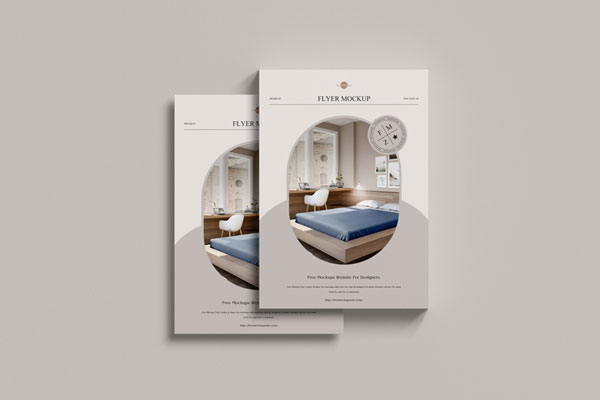 Top View of Two Classy A4 Flyers Mockup