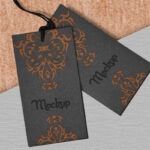 Top View of Two Clothing Tags Mockup
